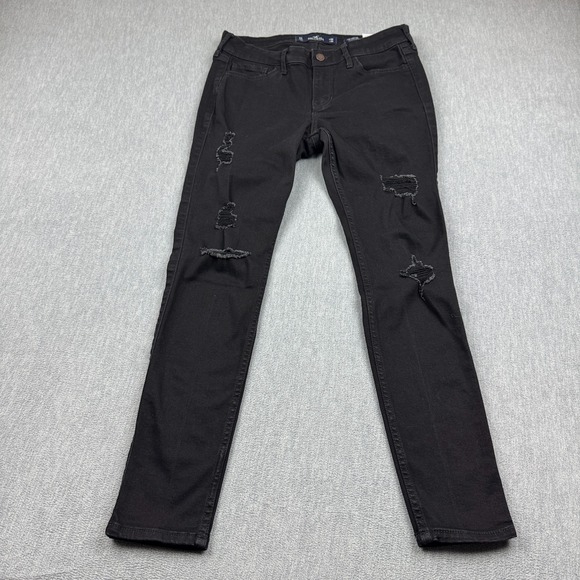 Hollister Denim - Hollister Jeans Womens 29x28 Black Low Rise Super Skinny Distressed Classic